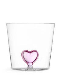 CUORE PINK HEART GLASS