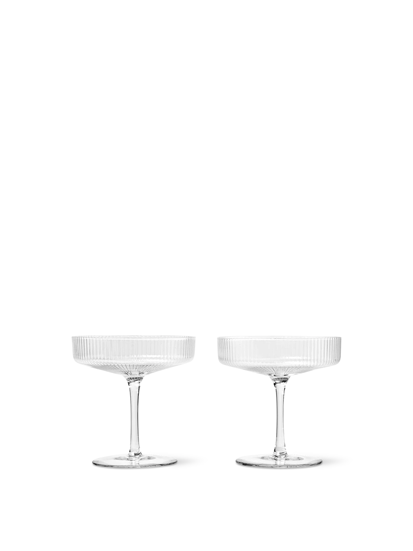 5444 _ RIPPLE CHAMPAGNE SAUCERS - SET OF 2