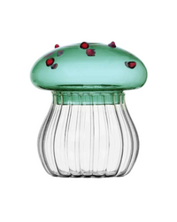 Alice Sugarbowl Green Mushroom - Red Dots
