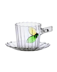 Green Wood Coffee Cup With Leaves