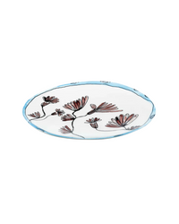 Serving Plate L Camelia Aubergine Midnight Flowers