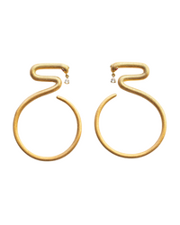 The First Queen Small Snake Hoop Earrings in Vermeil Gold