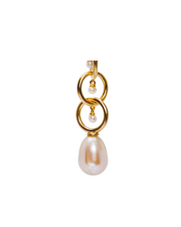 Link Drop Earrings with Chrysoprase in Vermeil Gold