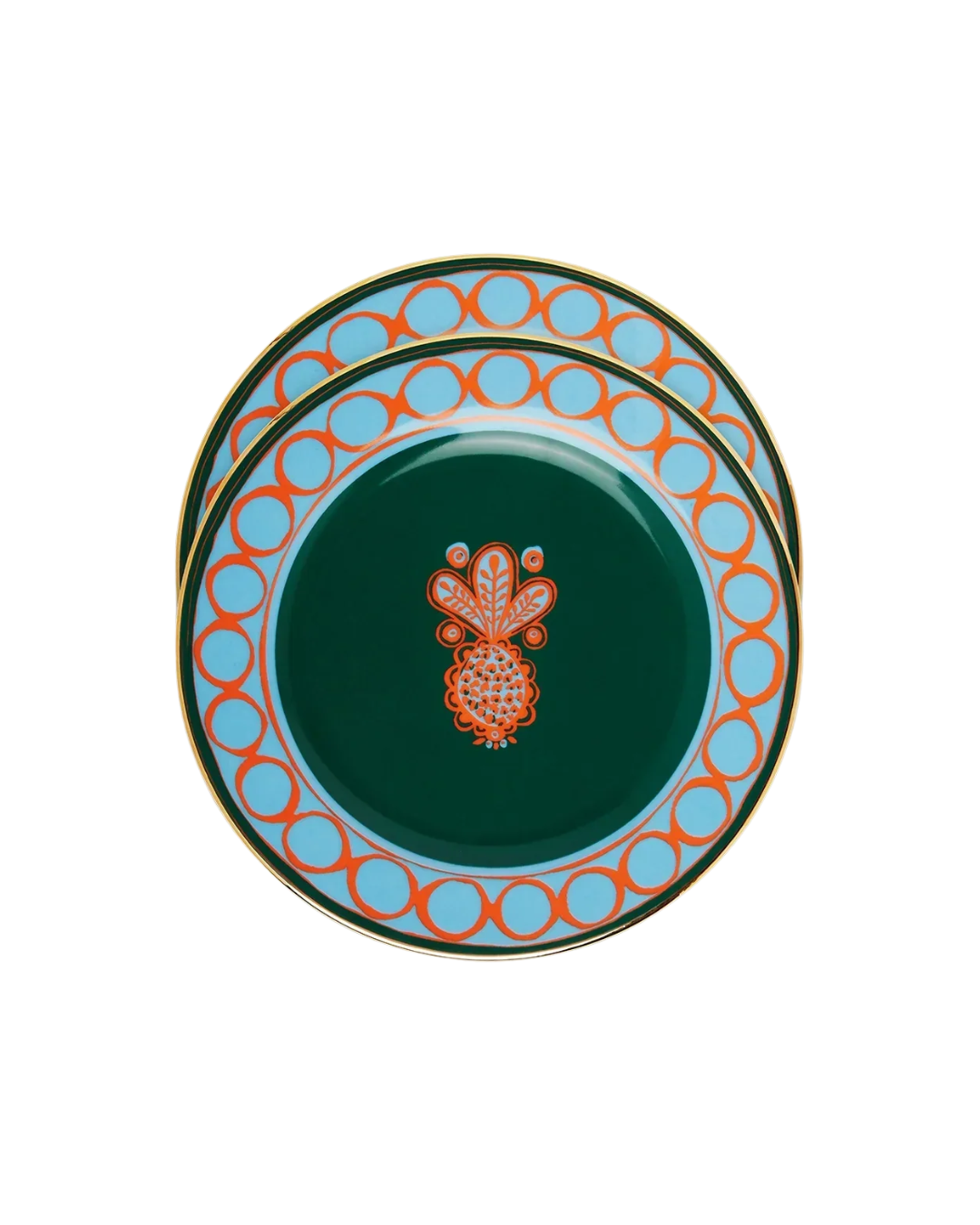 Pineapple Arancio Dessert Plates Set Of 2