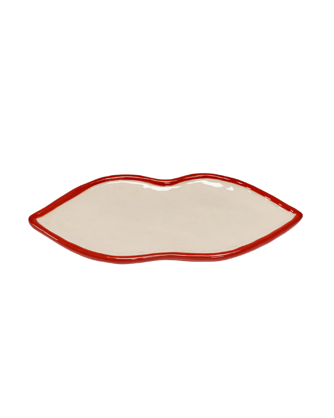 Serving dish Lips M Red White Les Objets Mouleversants
