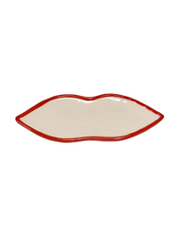 Serving dish Lips M Red White Les Objets Mouleversants
