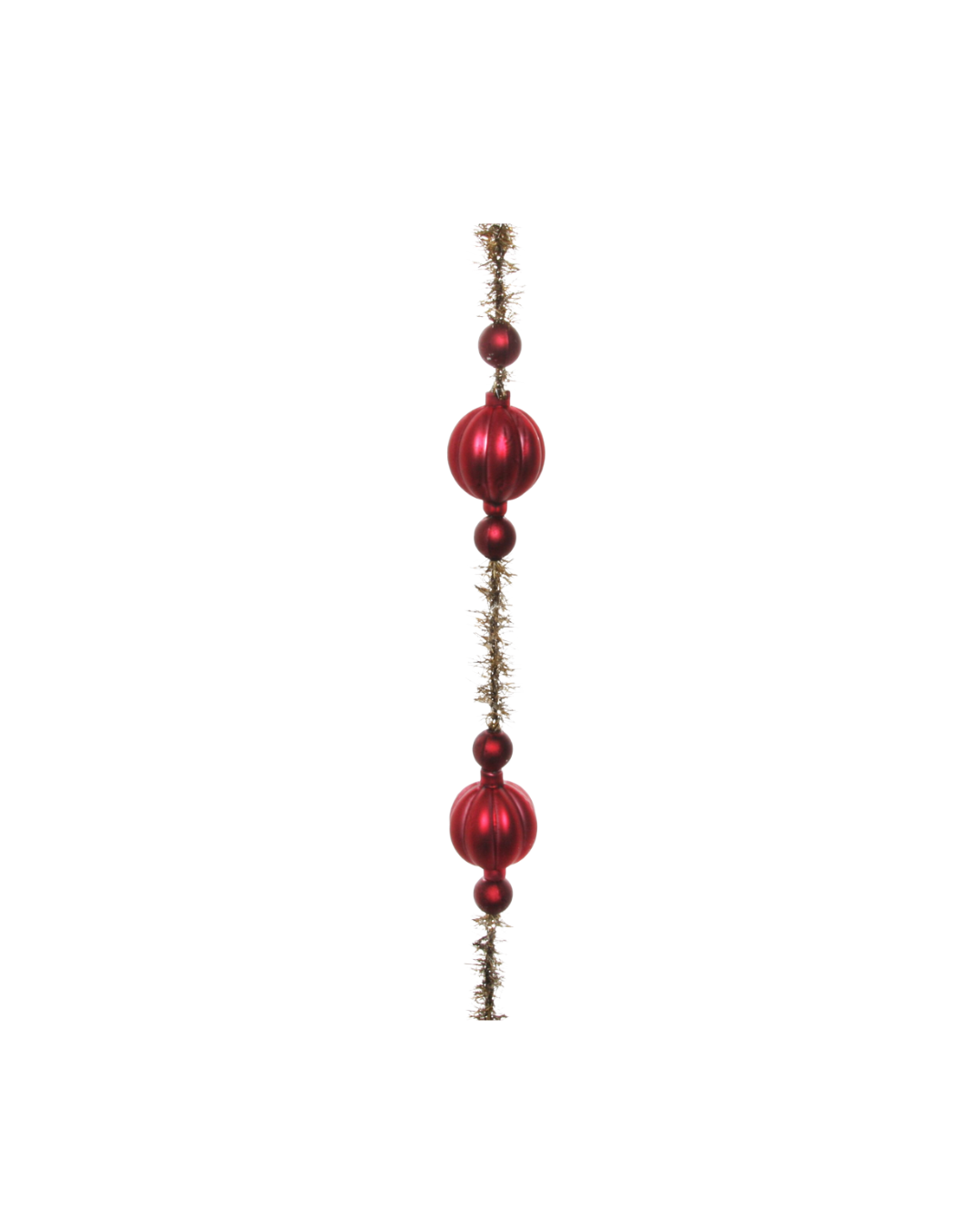 Glass Lined Ball Mat Red Antique Gold Tinsel Garland (170 Cm)