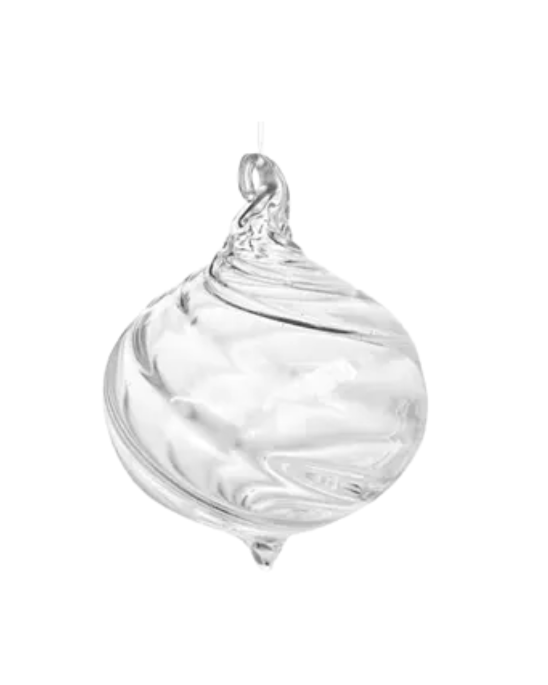 Glass Drop Twisted Clear (10 Cm)