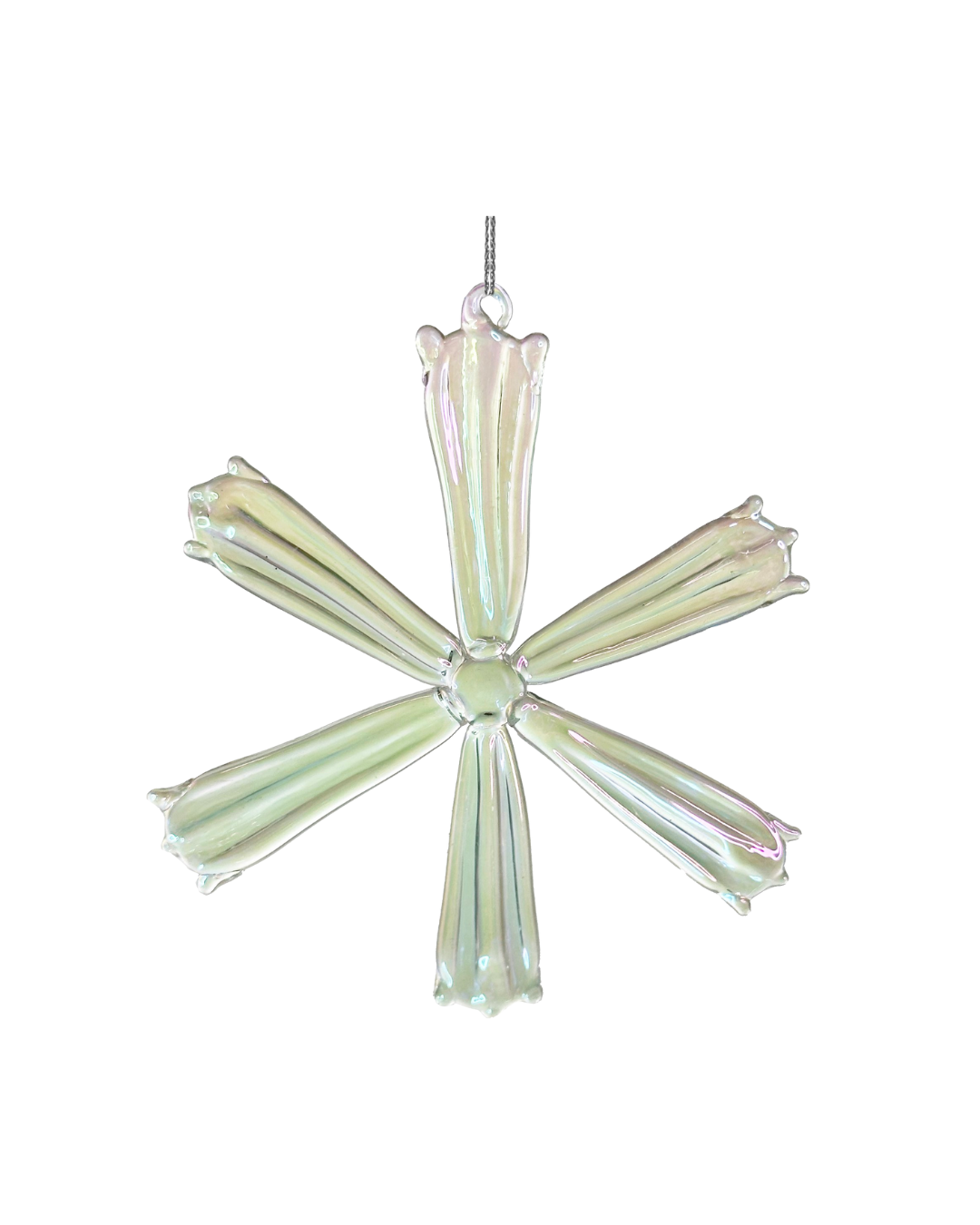 Glass Snowflake Transparent Lustered (10 Cm)