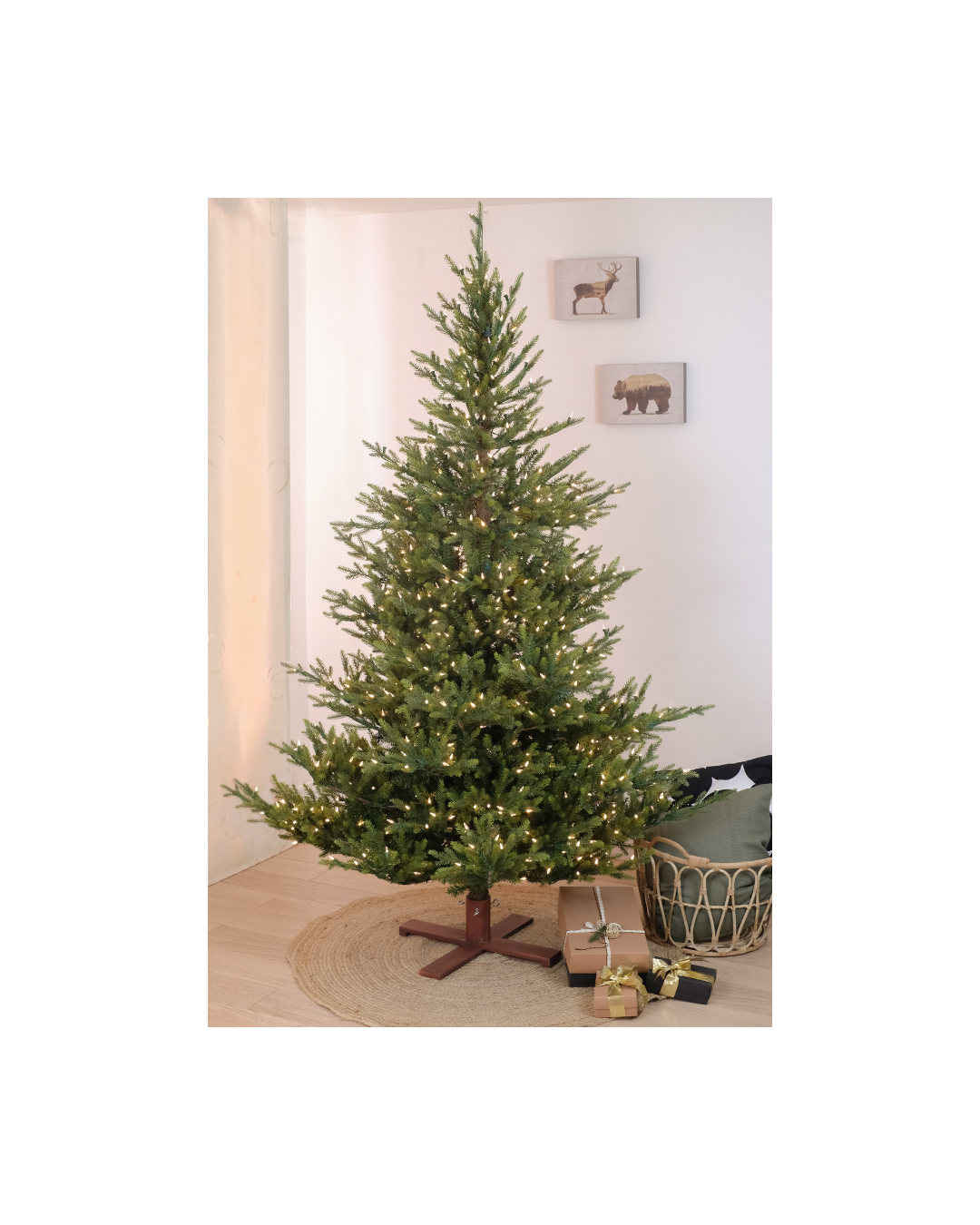 Sami Mountain Spruce Wooden Christmas Tree W/ LED Lights (243 Cm)