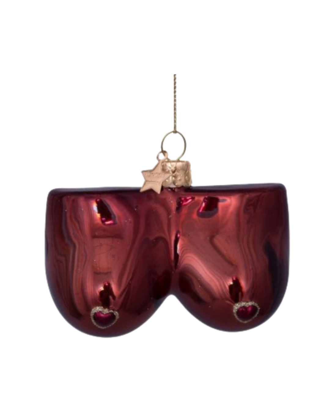 Ornament Glass Dark Boobs W/hearts