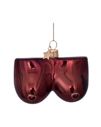 Ornament Glass Dark Boobs W/hearts