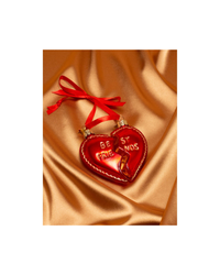 Ornament Glass Set Of Best Friends Heart (8.5 Cm)