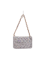 Ornament Glass Silver Glitter Fashion Bag (6 Cm)