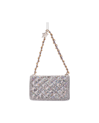Ornament Glass Silver Glitter Fashion Bag (6 Cm)