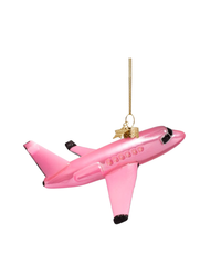 Ornament Glass Pink Opal Airplane (5.5 Cm)