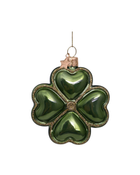 Ornament Glass Green Opal Clover (8 Cm)