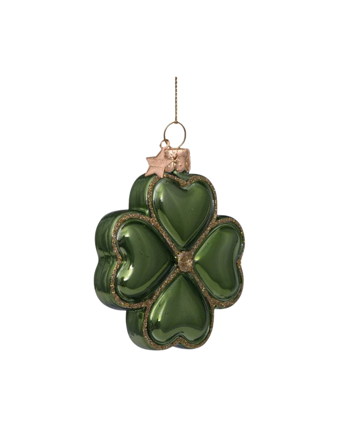 Ornament Glass Green Opal Clover (8 Cm)