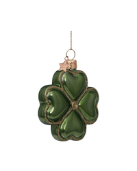 Ornament Glass Green Opal Clover (8 Cm)