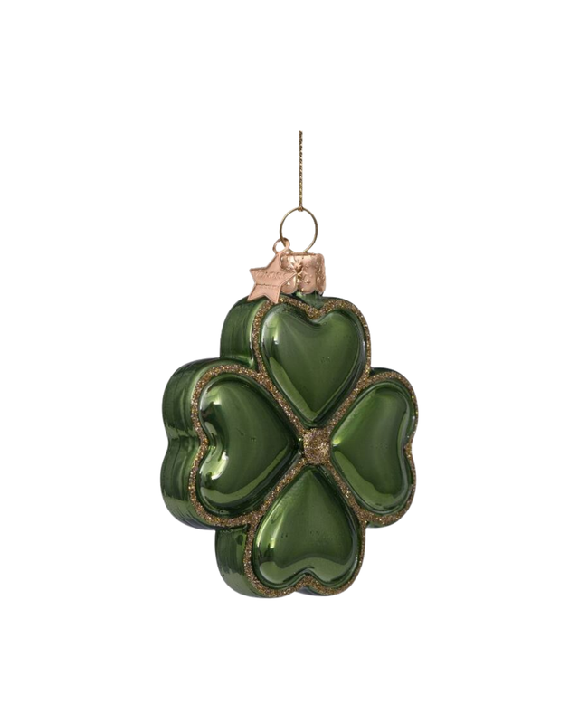 Ornament Glass Green Opal Clover (8 Cm)