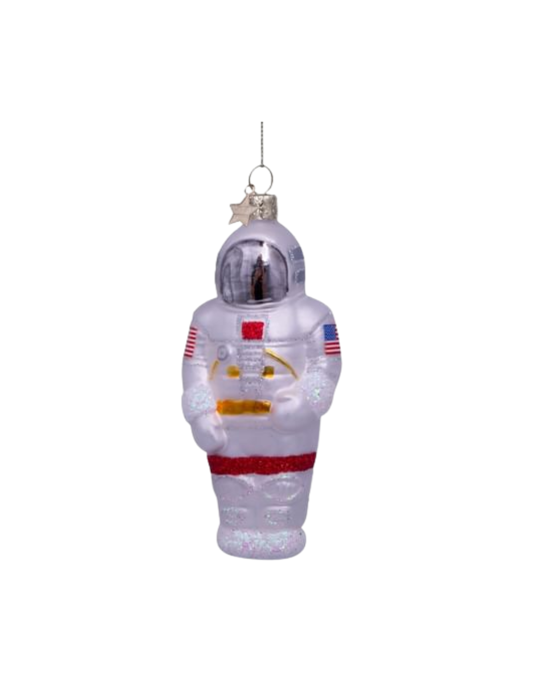 Ornament Glass White/silver Astronaut (12 Cm)