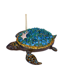 Ornament Glass Green Turtle (7 Cm)