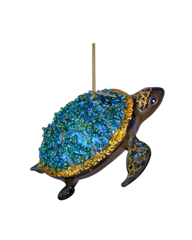 Ornament Glass Green Turtle (7 Cm)