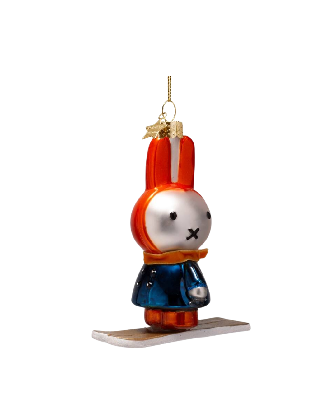 Ornament Glass Nijntje/miffy On Ski's (11 Cm)