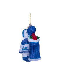 Ornament Glass Delft Blue Kissing Boy And Girl (10 Cm)