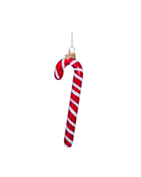 Ornament Glass Red/white Candy Cane (14 Cm)