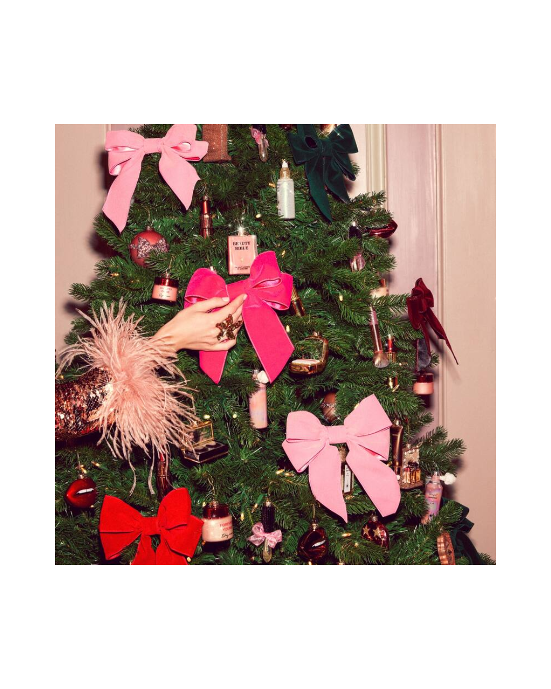 Velvet Bow With Clip Set Of 2 Burgundy (20 Cm)