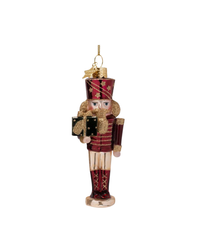 Ornament Glass Burgundy Nutcracker (16.5 Cm)