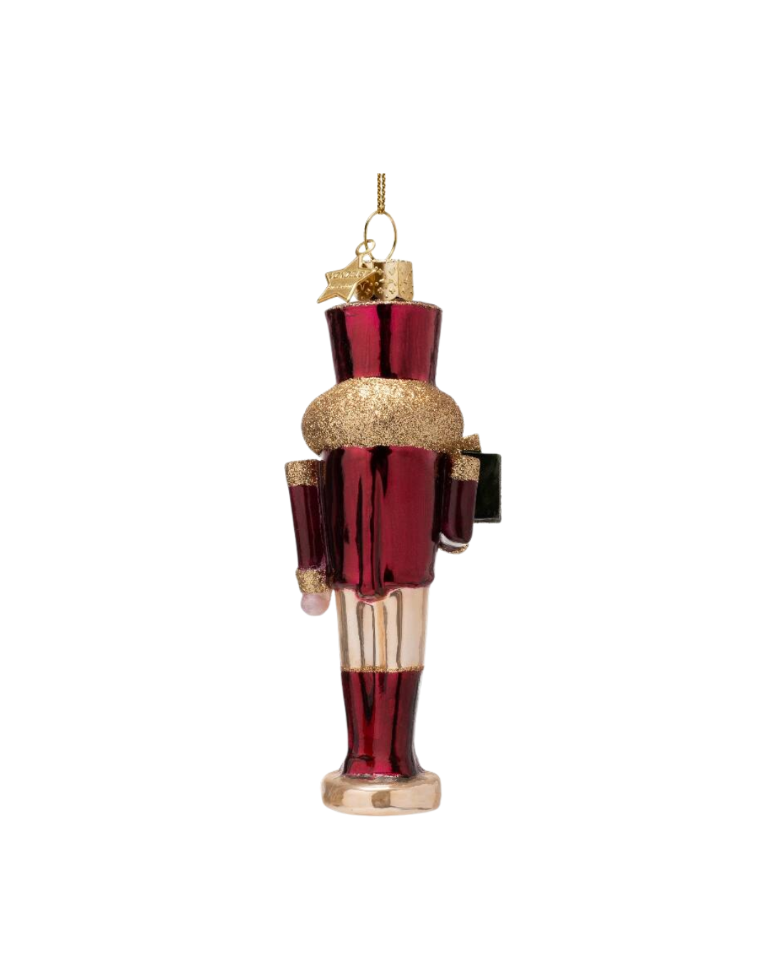 Ornament Glass Burgundy Nutcracker (16.5 Cm)