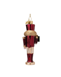 Ornament Glass Burgundy Nutcracker (16.5 Cm)
