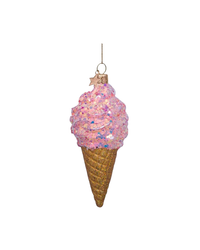 Ornament Glass Soft Pink Ice Cream (15 Cm)