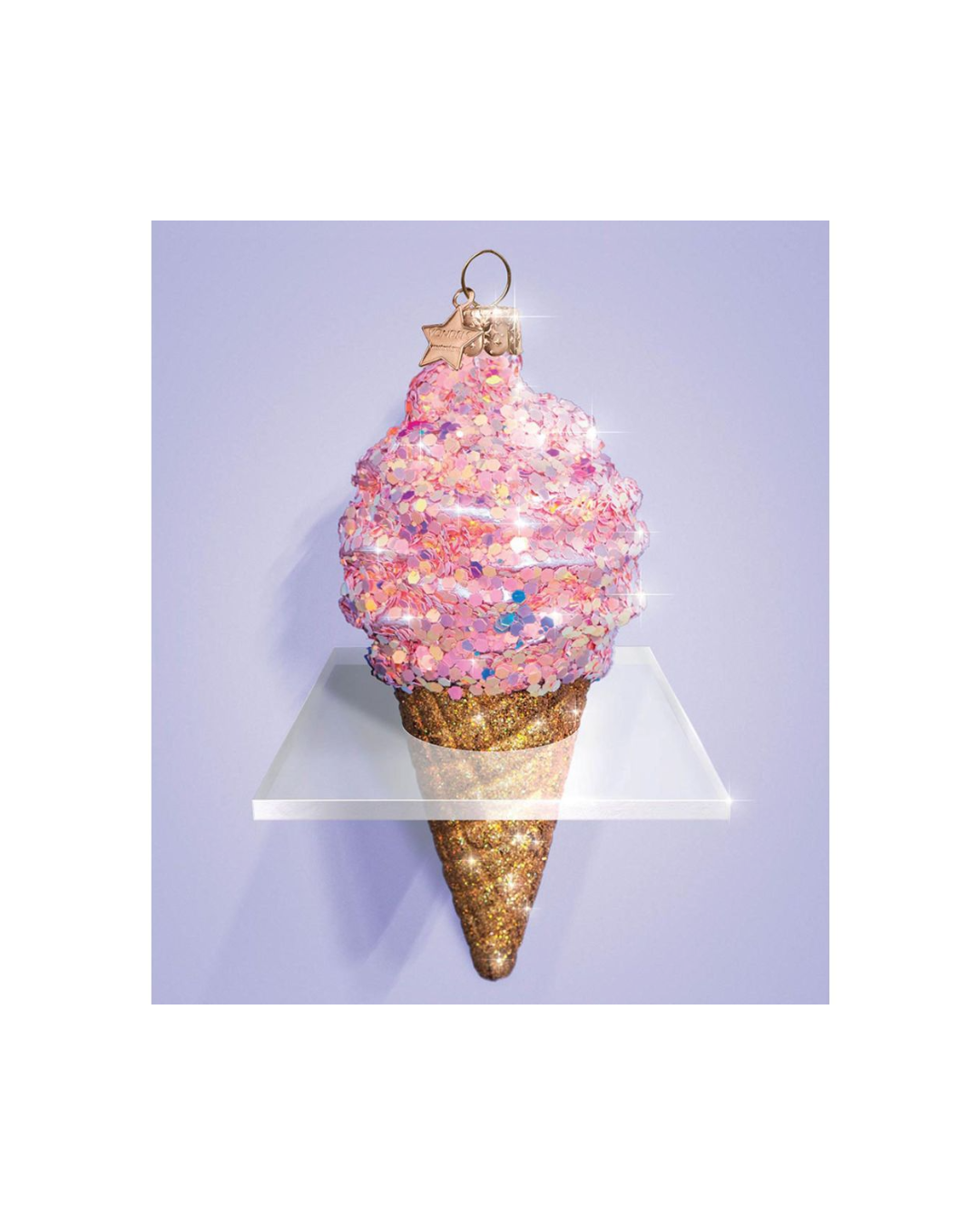Ornament Glass Soft Pink Ice Cream (15 Cm)