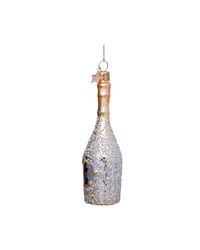 Ornament Gold Champagne Bottle W/diamonds (16 Cm)