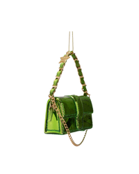Ornament Glass Shiny Emerald Green Fashion Shoulder Bag (5.5 Cm)