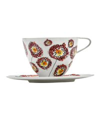 Cappuccino Cup & Saucer Anemone Milk Mf (Set Of 2)