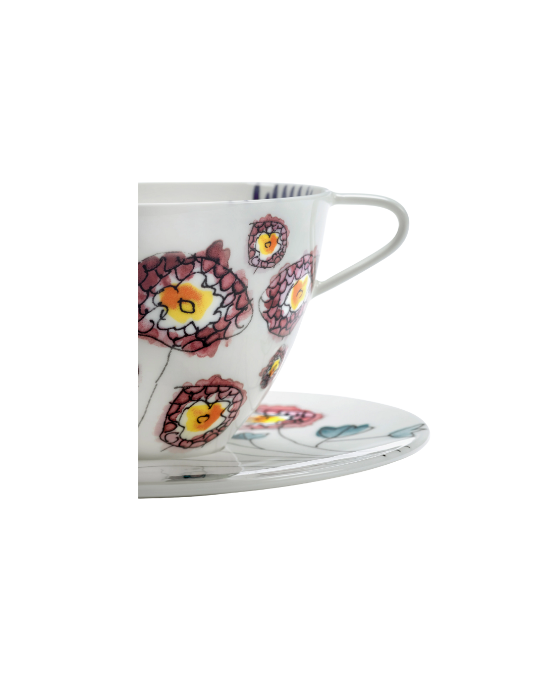 Cappuccino Cup & Saucer Anemone Milk Mf (Set Of 2)