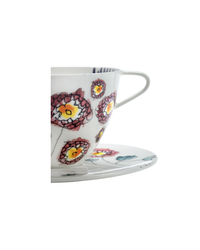 Cappuccino Cup & Saucer Anemone Milk Mf (Set Of 2)