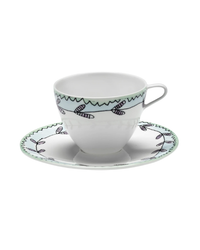 Coffee Cup High & Saucer Blossom Milk Mf (Set Of 2)