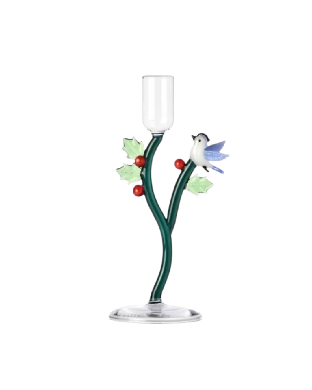 Woodland Tales Candleholder Holly&light