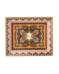 Rectangular Porcelain Tray With Paisley Foliage Motif