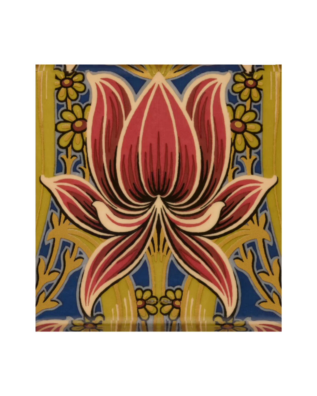 Rectangular Porcelain Tray With Floral Motif