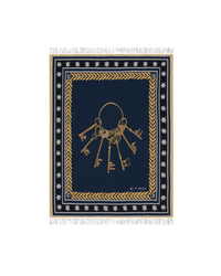 Wool Jacquard Throw Blanket With Keys