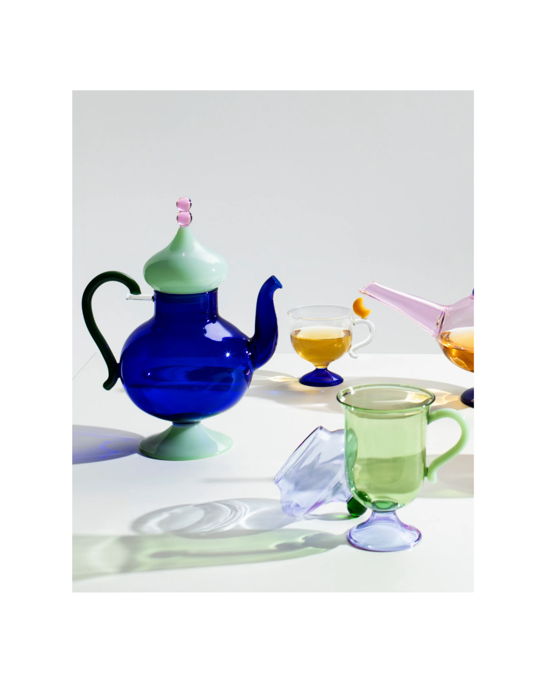 Sogni D'oriente Blue Teapot Green Matt Lid