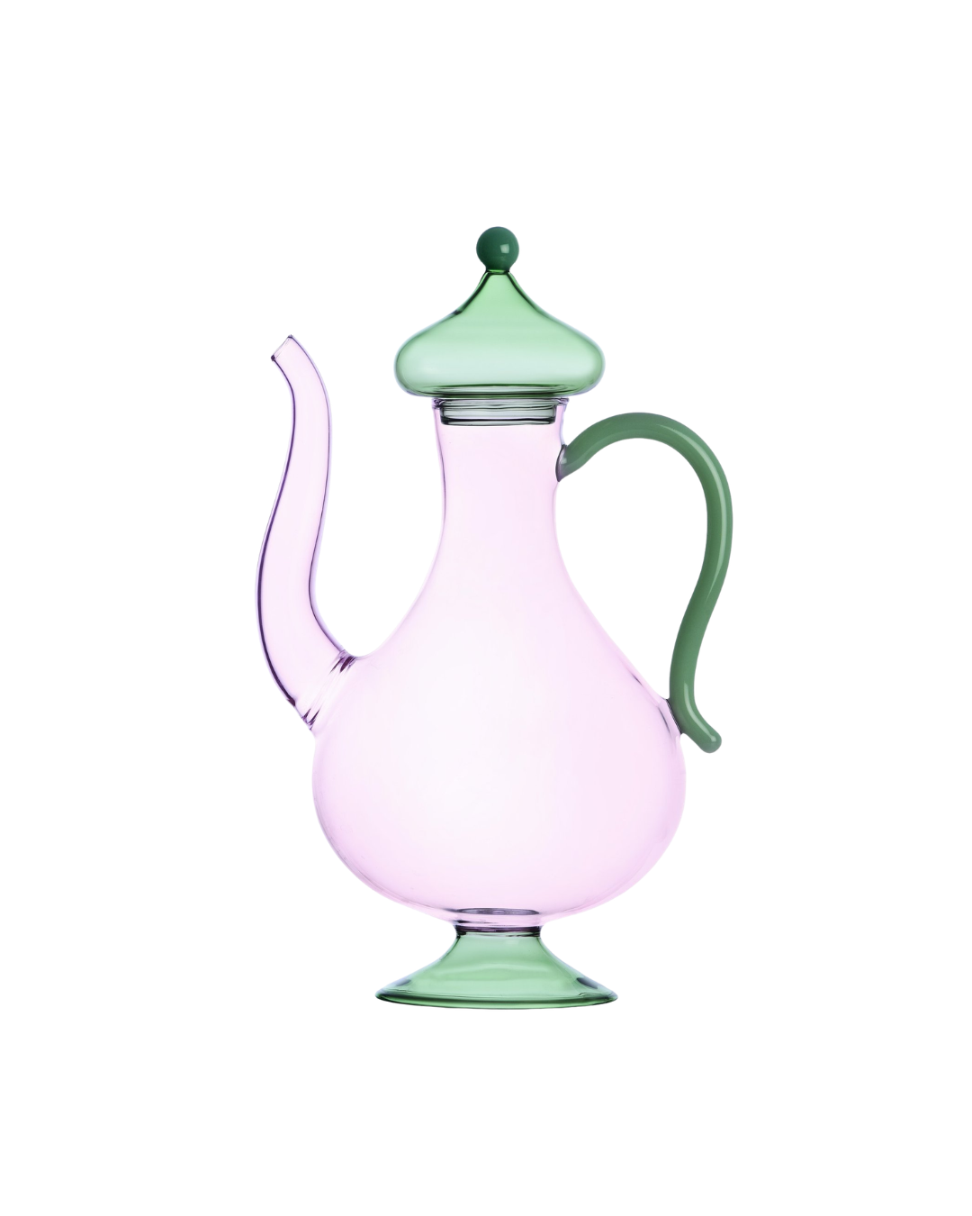 Sogni D'oriente Pink Teapot/coffee Pot Green Lid