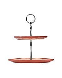Two-tier Cake Stand Red - White Les Objets Mouleversants