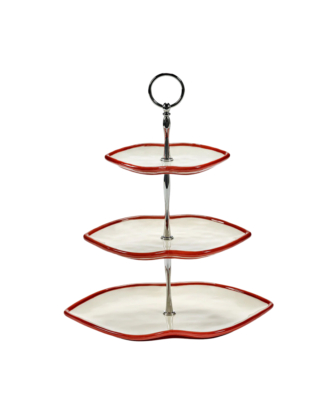 Three-tier Cake Stand Red - White Les Objets Mouleversants